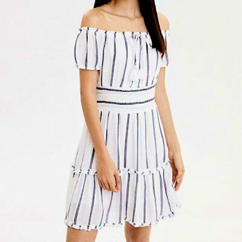 AMERICAN EAGLE White and Blue Striped Dress, Size XS